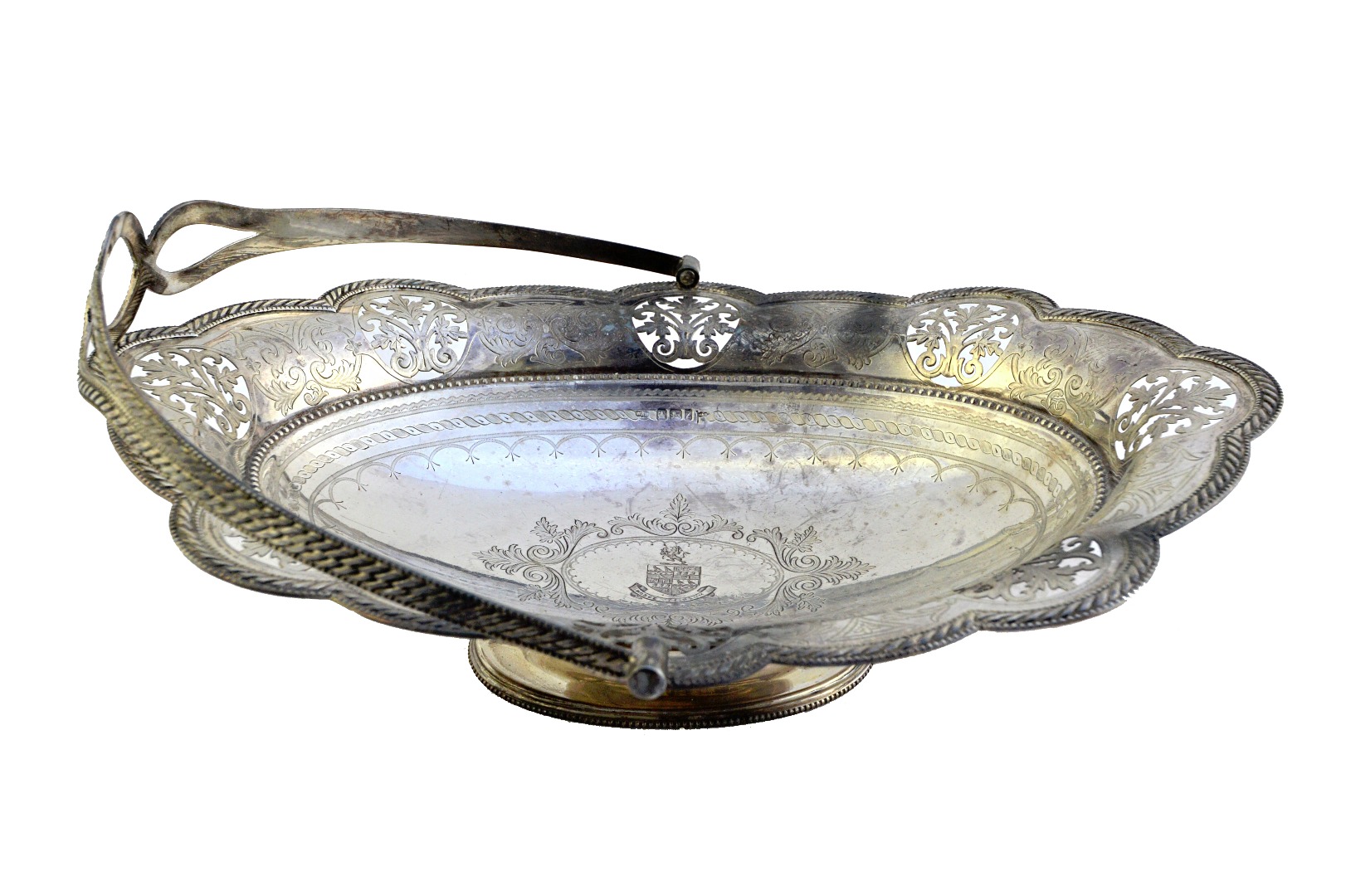 Appraisal: A late Victorian silver cake basket of shaped oval form