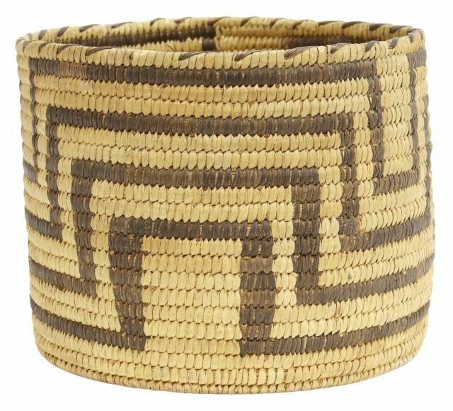 Appraisal: Papago basket c rd quarter thc decorated with fretwork meanders