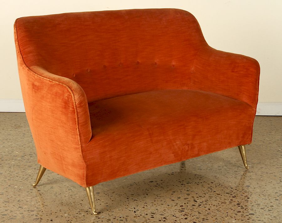 Appraisal: PETITE ITALIAN SETTEE ATTRIBUTED TO ISA A petite Italian settee