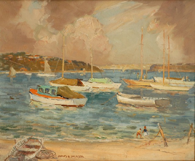 Appraisal: James R Jackson - The Spit Sydney Harbour oil on