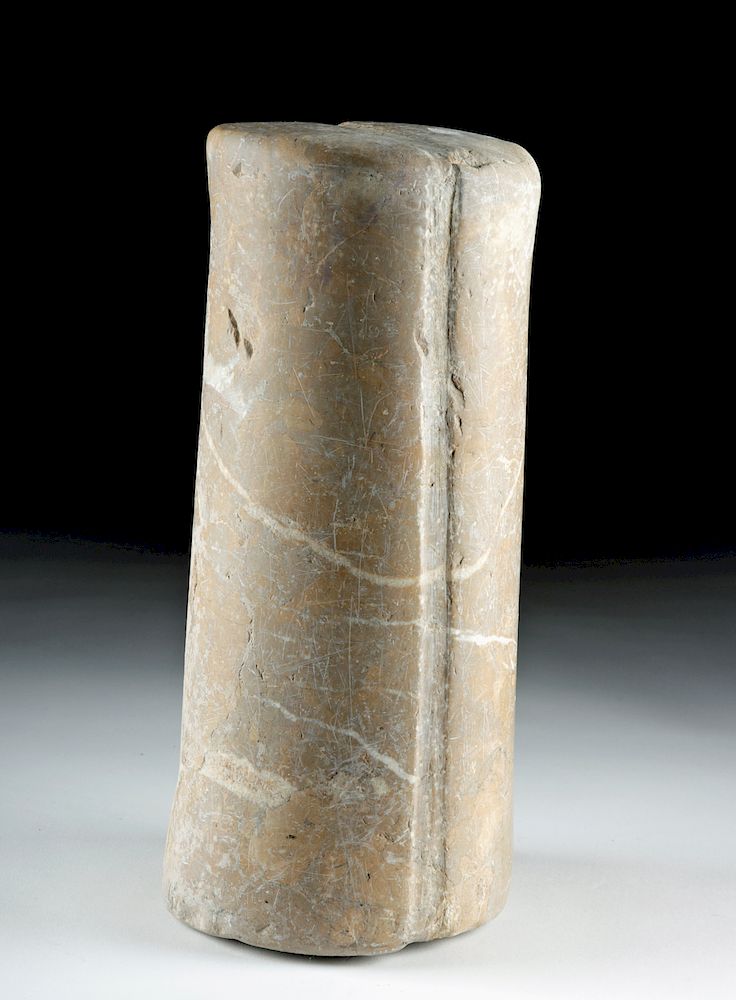 Appraisal: Tall Bactrian Stone Column Idol Originally Listed At Central Asia