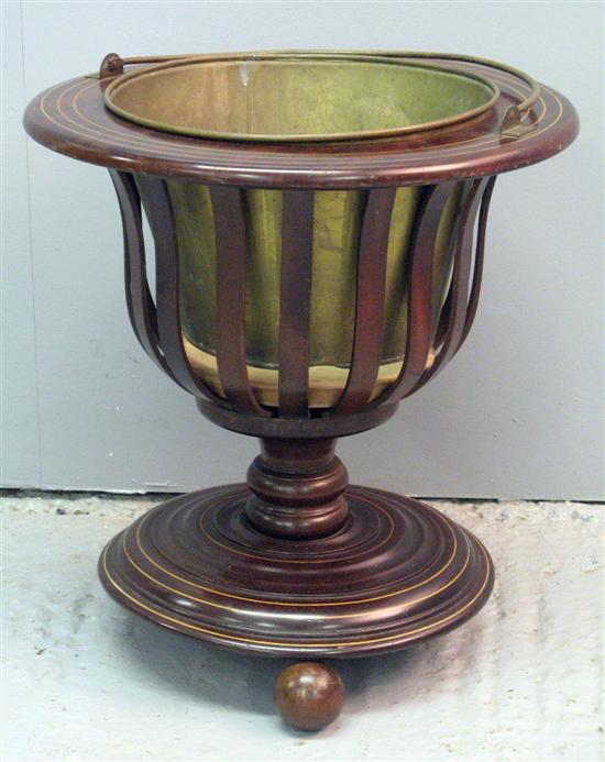 Appraisal: th century mahogany and boxwood strung urn shaped planter with