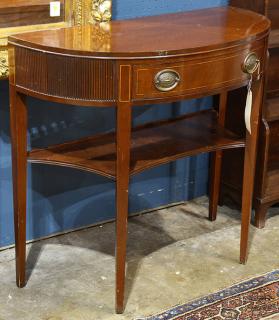 Appraisal: Tomlinson Furniture Co Tomlinson Furniture Co demilune occasional table having