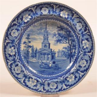 Appraisal: Historical Staffordshire Blue Transfer Soup Plate Historical Staffordshire China Blue