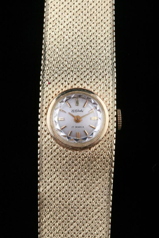 Appraisal: ITALIAN K YELLOW GOLD BRACELET WATCH BY LA CLOCHE Tightly