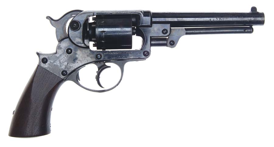 Appraisal: MARTIALLY MARKED STARR DBL ACTION ARMY PERCUSSION REVOLVER Cal SN