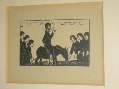 Appraisal: ERIC GILL Palm Sunday etching unsigned plate size x stained