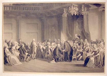 Appraisal: piece Engraving Schuessele C after Franklin before The Lords in