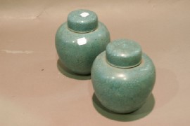 Appraisal: A pair of blue cloisonne ginger jars