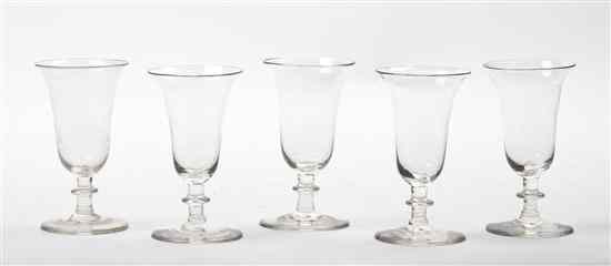 Appraisal: A Set of Fifteen Sherry Glasses each of shaped baluster