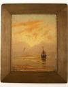 Appraisal: OIL ON CHAMFERED PANEL - Morning Seascape with Bell Buoy