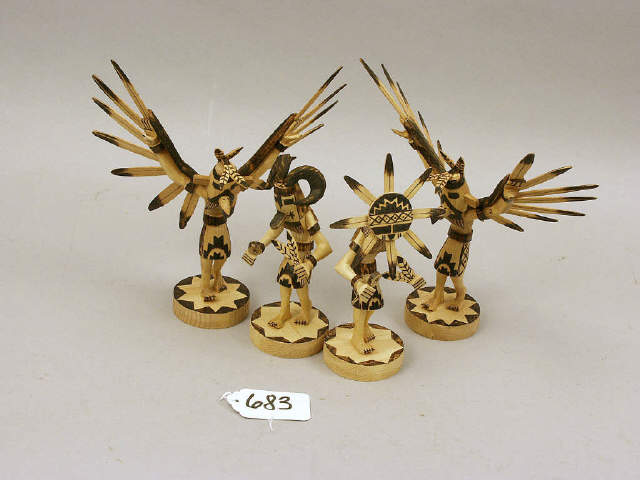 Appraisal: Loft of Kachinas including eagle dancers ram and sun face