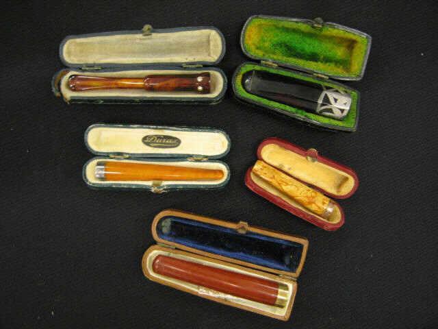 Appraisal: Collection of Cigar or Cigarette Holders most with original leather