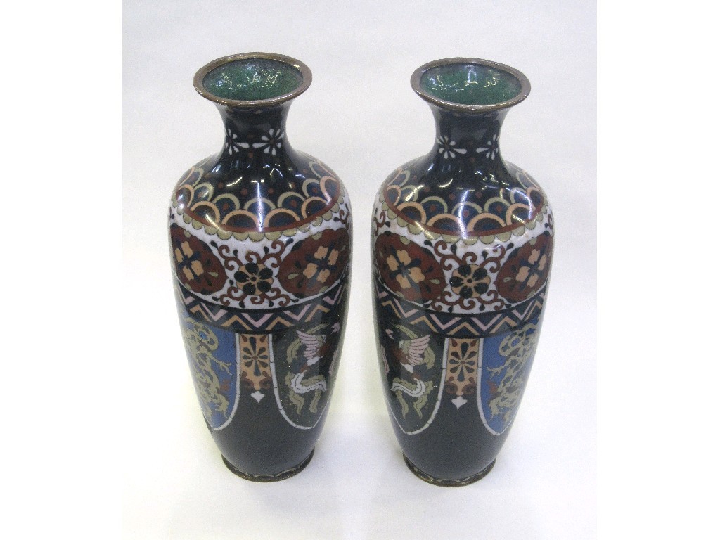 Appraisal: Two tall cloisonne vases both restored