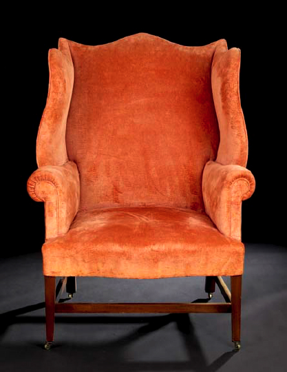 Appraisal: American Federal Mahogany Wing Chair in the Hepplewhite taste ca