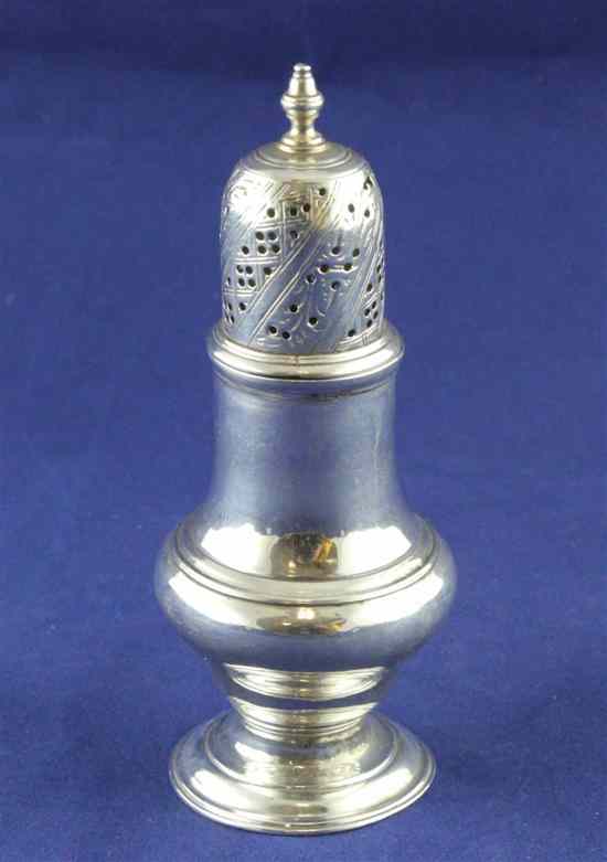 Appraisal: A George III silver pepperette of baluster form makers mark