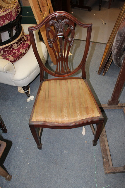 Appraisal: A SET OF SIX REGENCY STYLE MAHOGANY SHIELD BACK DINING