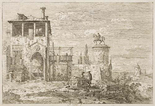 Appraisal: ANTONIO CANAL IL CANALETTO The Equestrian Monument Etching before x