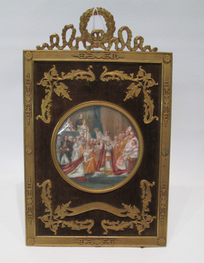 Appraisal: MINIATURE PAINTING ON VELLUM European late th century The Coronation