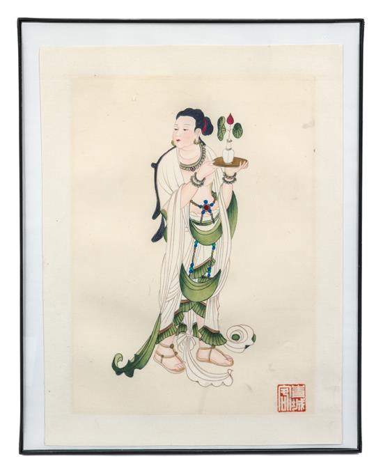 Appraisal: Sale Lot After Zhang Daqian - Guanyin ink and color