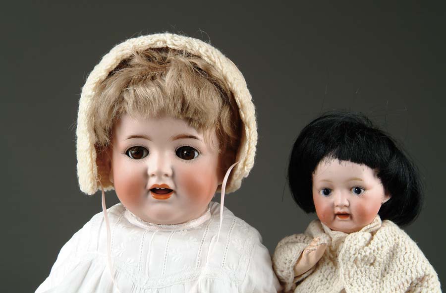 Appraisal: LOT OF TWO BISQUE HEAD BABY DOLLS German bisque character