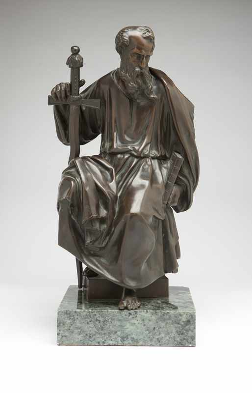 Appraisal: A Continental patinated bronze figure of Moses Late th early