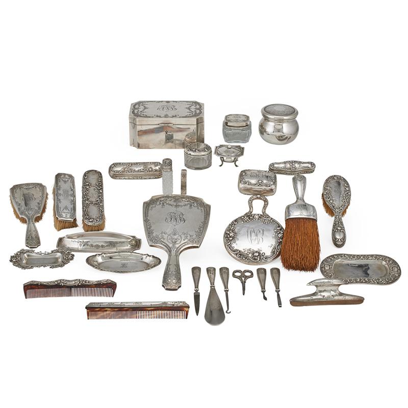 Appraisal: COLLECTION OF STERLING VANITY ACCESSORIES Condition Report