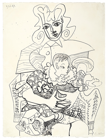 Appraisal: PABLO PICASSO In s et son enfant Lithograph x mm