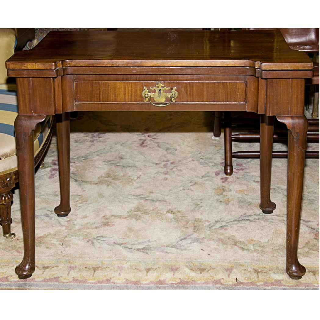 Appraisal: George II Style Mahogany Fold-Over Table th Century Height inches