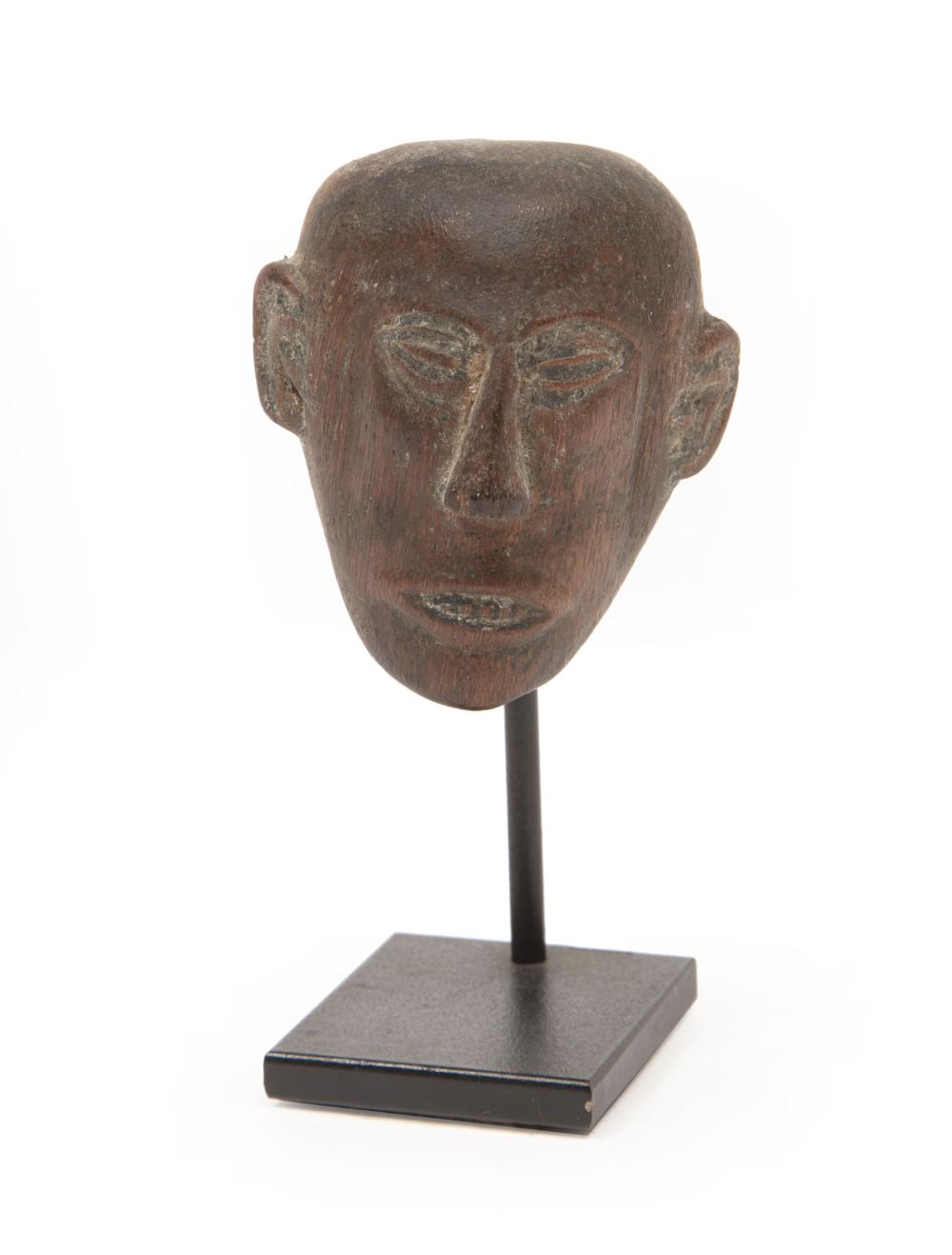 Appraisal: African Carved Wood Head possibly Baule or Dan Cote d'Ivoire