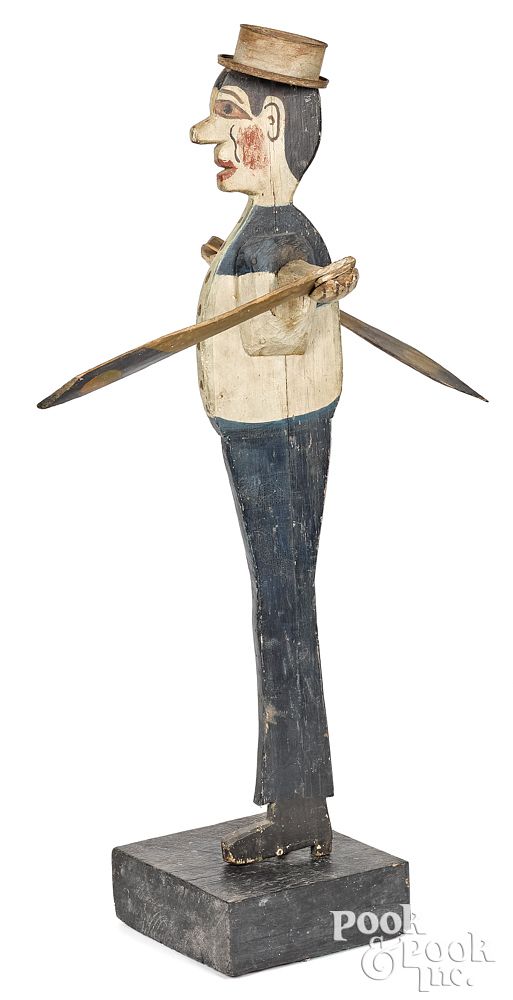 Appraisal: Painted sailor whirligig early th c with tin Painted sailor