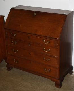 Appraisal: Chippendale mahogany slant front desk interior of drawers ogee feet