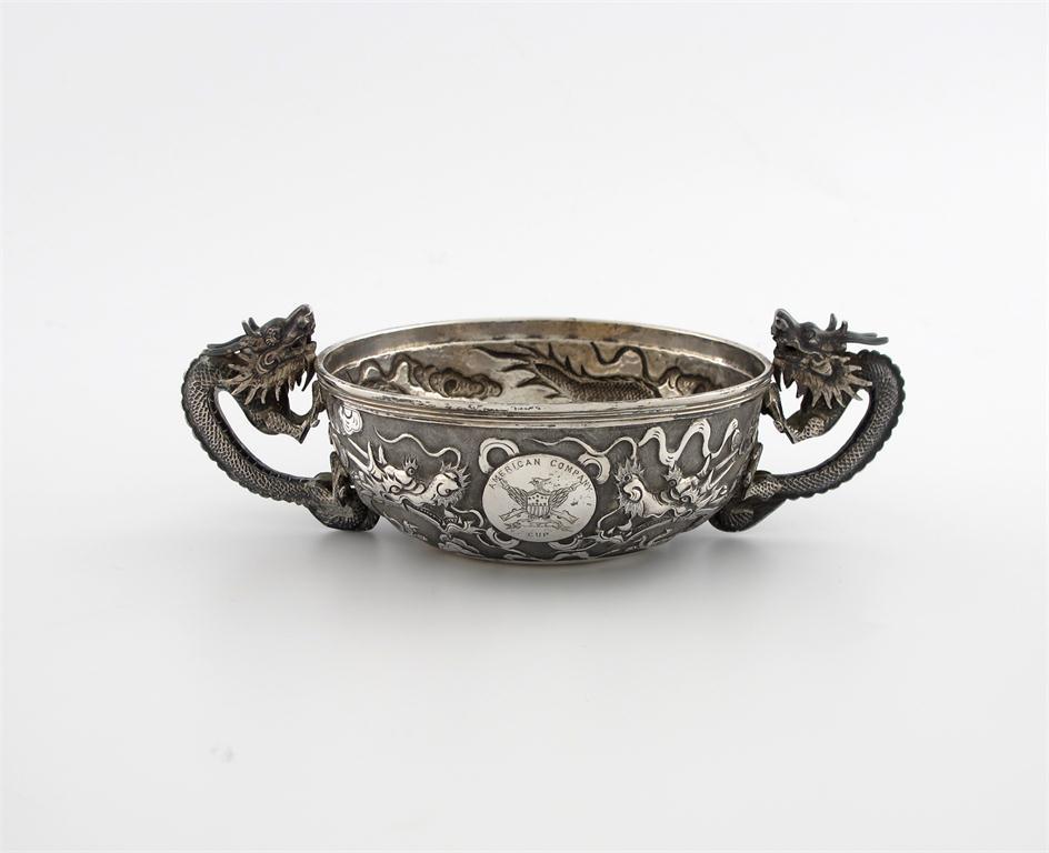 Appraisal: A Chinese silver two-handled bowl