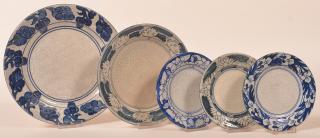 Appraisal: Various Dedham Pottery Crackle Ware Plates Five Various Dedham Pottery