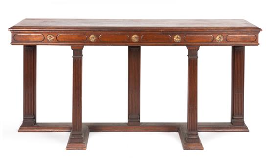 Appraisal: Sale Lot A Neoclassical Mahogany Console Table having a rectangular