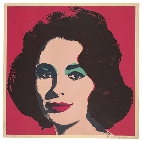 Appraisal: ANDY WARHOL Liz Offset color lithograph on cream wove paper