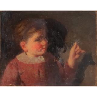 Appraisal: Style of Old Master th Century Hand Shadows Oil on