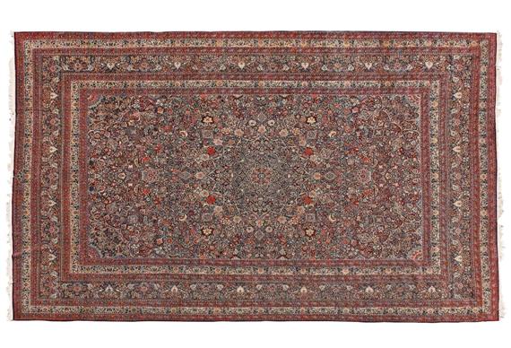 Appraisal: MESHED PALACE CARPET antique signed AMALE ISMAEL Attractive collector's item