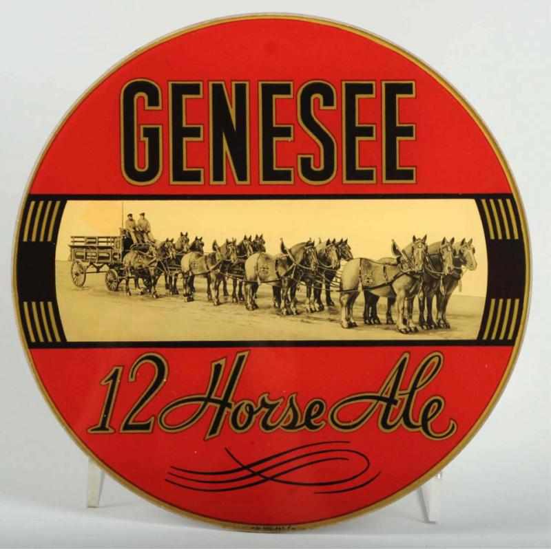 Appraisal: Genesee -Horse Ale Painted Reverse Glass Sign Incredible detail to