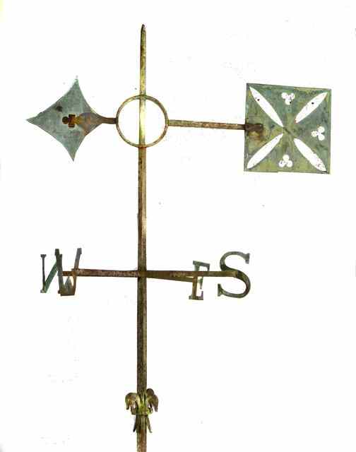 Appraisal: A VICTORIAN CAST IRON WEATHER VANE with stylised pointer and