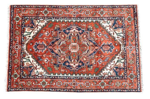 Appraisal: Hand-tied Persian Serapi rug approx