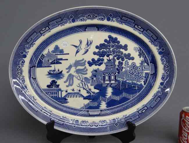 Appraisal: th c blue and white platter signed ''Willow Johnson Brothers