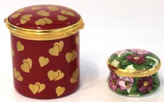 Appraisal: Vintage Halcyon Days Enamel Boxes The first their Valentine's Day