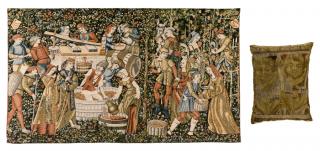 Appraisal: A BELGIAN WOOL AND COTTON TAPESTRY A BELGIAN WOOL AND