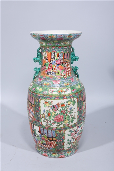 Appraisal: Chinese famille rose and famille verte enameled porcelain vase with