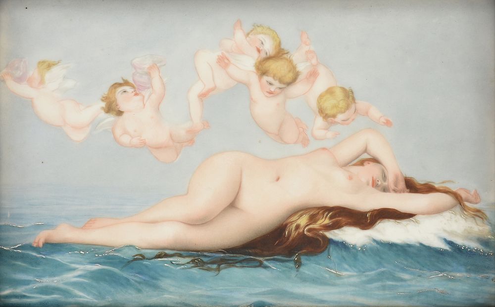 Appraisal: after ALEXANDRE CABANEL French - A MEISSEN STYLE PORCELAIN PLAQUE