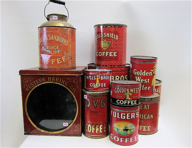 Appraisal: VINTAGE AND ANTIQUE TIN CAN COLLECTION consisting of tins Chase