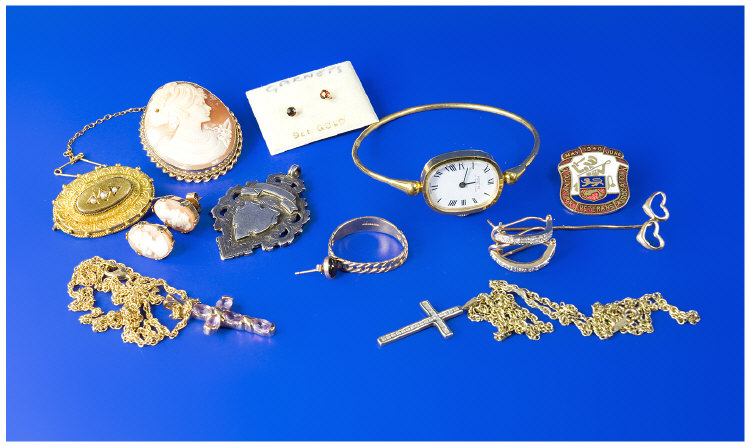 Appraisal: Collection Of Jewellery Comprising ct Gold Mounted Cameo Brooch And