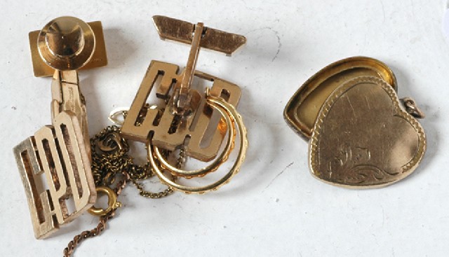 Appraisal: PAIR OF CT GOLD CUFFLINKS WITH OTHER GOLD AND GOLD