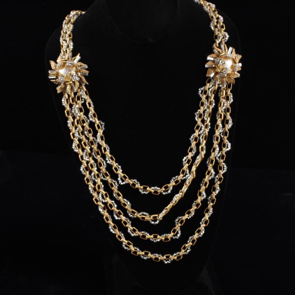 Appraisal: Miriam Haskell Multi-strand layered necklace